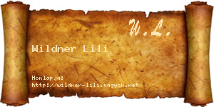 Wildner Lili névjegykártya